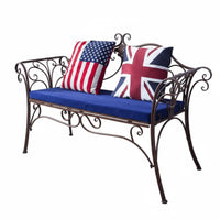 Ornate Metal Two-Seater European Inspired Design Patio Loveseat for Homeowners