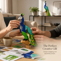 DIY Peacock Geometric Papercraft Kit for Home Decor