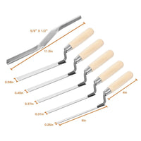 6 Pieces Plastering Tool Set with Gloves Flat Tuck Pointing Trowels Professional Margin Trowel for Home Improvement