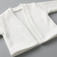 Dolls Clothes, White Knit V-Neck Doll Cardigan, Loose Fit Baby Doll Cardigan for 18 Inch Dolls, Pretend Play