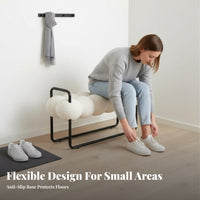 Nordic design & aesthetic cumulusShaped Ottoman Light Luxury Upholstered Bench Modern Design accent piece Stool Minimalist artistic for Apartment Dwellers, Interior Designers, Entryway, Living Room, Bedroom, Cloakroom