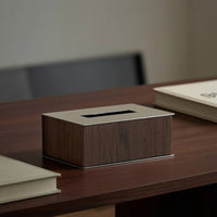 Tissue Box Cover with Stainless Surface Refills Rectangular Tissue Box Cover Modern Holder for Living Room, Bedroom