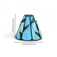 Handmade Tiffany Style Lampshade Scalloped Tiffany Lampshade Pastoral Table Lamp Shade Floral for Pendant Lights