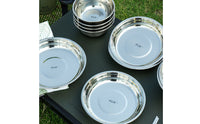 20 Pieces Stainless Steel Plates and Bowls Set Rust-Resistant Stainless Steel Camping Set Dishwasher Metal Dishes