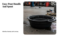 Oil Drain Pan Large Capacity Fluid Drain Pan Sturdy Waste Oil Collection Basin for Truck Owners, DIY Enthusiasts, Workshop, Garage, Driveway