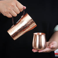 Copper Tea Cup with Side Handle Long-Lasting Hammered Copper Cup Teacup Comfortable Grip Vessel Easy to Clean for Collectors
