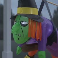 Outdoor Halloween Inflatable Witch Safe Halloween Inflatable Giant Inflate Witch Lighted for Porch