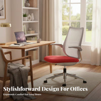 Modern Design Ergonomic Mesh Task Chair Adjustable Height Ergonomic Mesh Chair 360-Degree Swivel Office Furniture Effortless Rolling Casters for Students, Distant Workers, Dormitory, Study Room, Bedroom