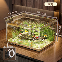 乌龟缸鱼缸客厅2025新款金鱼饲养家用仿玻璃亚克力小型桌面生态缸
