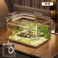 乌龟缸鱼缸客厅2025新款金鱼饲养家用仿玻璃亚克力小型桌面生态缸
