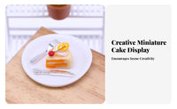 Realistic Intricacy Dollhouse Dessert Plate Handmade Look Miniature Cake Slice Set for Hobbyist S, Adults, Dollhouses, Miniature Scene S