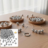 100 Pieces 12 Mm Acrylic Football Beads Through Hole Football Beads