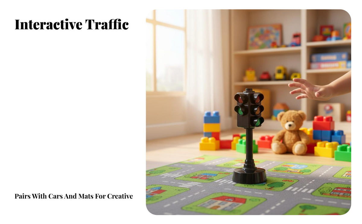 Toy Traffic Light Early Education Mini Traffic Light Toy Educational City Playset Accessory for Kids, Preschoolers, Playroom, Classroom, Sand Table