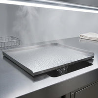 Raised Edges Stainless Steel Prep Board Upturned Sides Countertop Prep Board Brushed Finish Single Piece