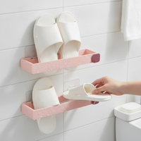 Wall-Mounted Slipper Rack for Bathroom, Punch-Free Multi-Layer Space-Saving Organizer