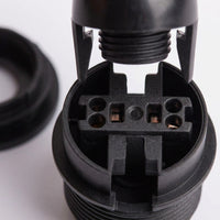 Bulb Holder with E12 Lamp Holder Screw Base for DIY Lighting, Flame Retardant and High Temperature Resistant, Black Single Snap-in Replacement