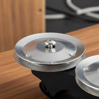 Two Jingling Discs Wooden Finger Tambourine Silver Metal Finger Tambourine Lightweight Hand Percussion Compact