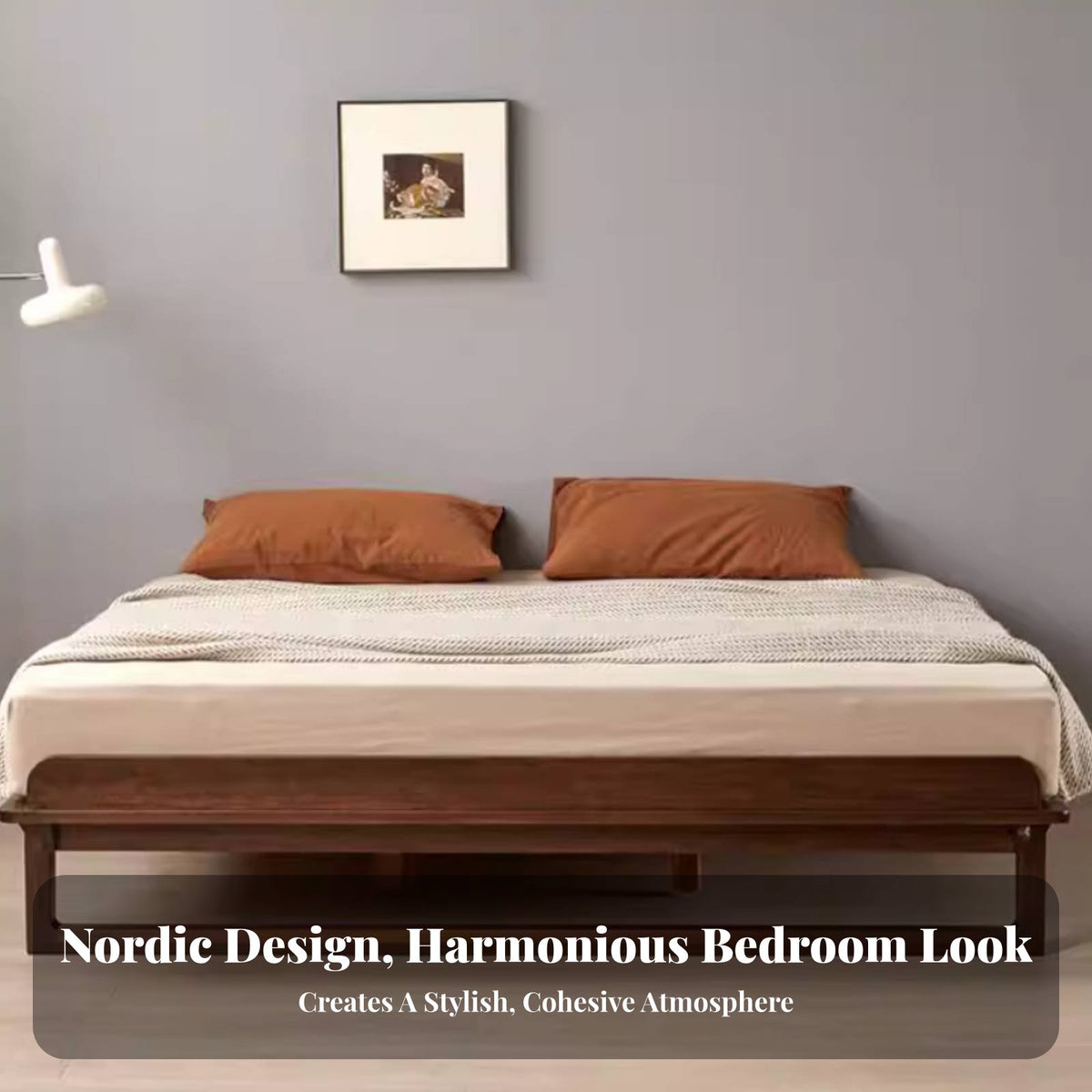 Low height Bed Frame Japanese aesthetic Low height Bed Base Headboardless Bedroom Furniture for Minimalism lovers, Adults, woven-mat Room, attic, House