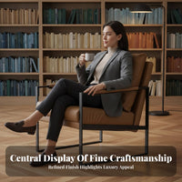 Light Luxury Design Upholstered Armchair with Metal Frame Wear-Resistant Commercial Furniture Easy to Clean Cafe Seating Ergonomic Design for Restaurant Owners, Interior Designers, Coffee Shop, Tea House, Lounge Bar, Reception Area
