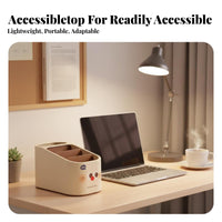 Partitioned Pen Holder Multi-Compartment Cosmetic Holder for Dorm Room