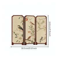 Mini Desktop Folding Screen Traditional Mini Folding Screen Tri-Fold Decorative Plaque Foldable Three-Panel Divider Compact