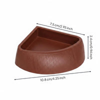 Tortoise Water Basin Reptile Feeding Dish Anti-Tipping Corner Food and Water Dish for Vivarium