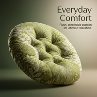 Round Floor Cushion, Living Room Seat Pad, Linen Buttock Cushion, Thickened PP Filling, Elegant Lattice Home Decor