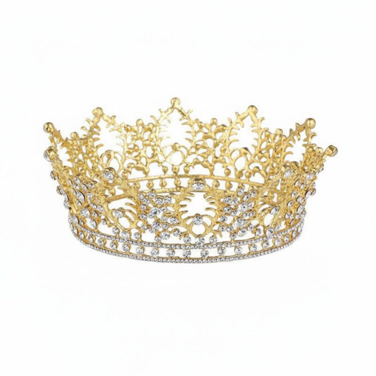 Gold King Crown Regal Design men's King Crown Gender-Neutral Jeweled Tiara Ornate Detailing Sturdy Build for Actors, Pageants