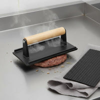 Cast Iron Patty Press  Uncoated   Patty Press Heavy Duty Hamburger Smasher for Barbecue, Griddle