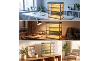 Parking Garage with Dust Cover Multi-Level Car Model Display Case Realistic Model Car Garage for Hobbyists, Shelf, Desk
