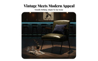 Retro Design Upholstered Dining Set Padded Seat Upholstered Metal Frame Chair Easy to Clean Cafe Furniture Safeguarding Floor Glides for Business Owners, Interior Designers, Event Planners, Dessert Shop, Lounge Area, Banquet Hall, Kitchen