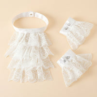 Lace Bib with Cuffs Vintage-Themed Lace Jabot Gothic Historical for Actors, Photography Props