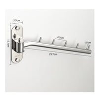Folding Wall-Mounted Clothes Hanger Rack Rustproof Clothes Hanger Rack with Swing Arm Hardware Rust Resistant for Laundry Room