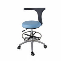 Ergonomic Medical Rolling Chair PU Leather Seat Oral Assistant Chair Pressure-Resistant-Resistant Gas Lift Adjustable Swivel Stool with Backrest