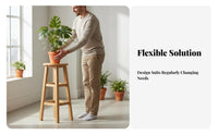 Multi-Functional Round Top Plant Stool Stable Design Four-Legged Round Top Stool Sturdy Support Indoor Furniture Fully Assembled for Homeowners, Apartment Dwellers, Home Decorators, Balcony, Living Room, Bedroom, Corner Areas