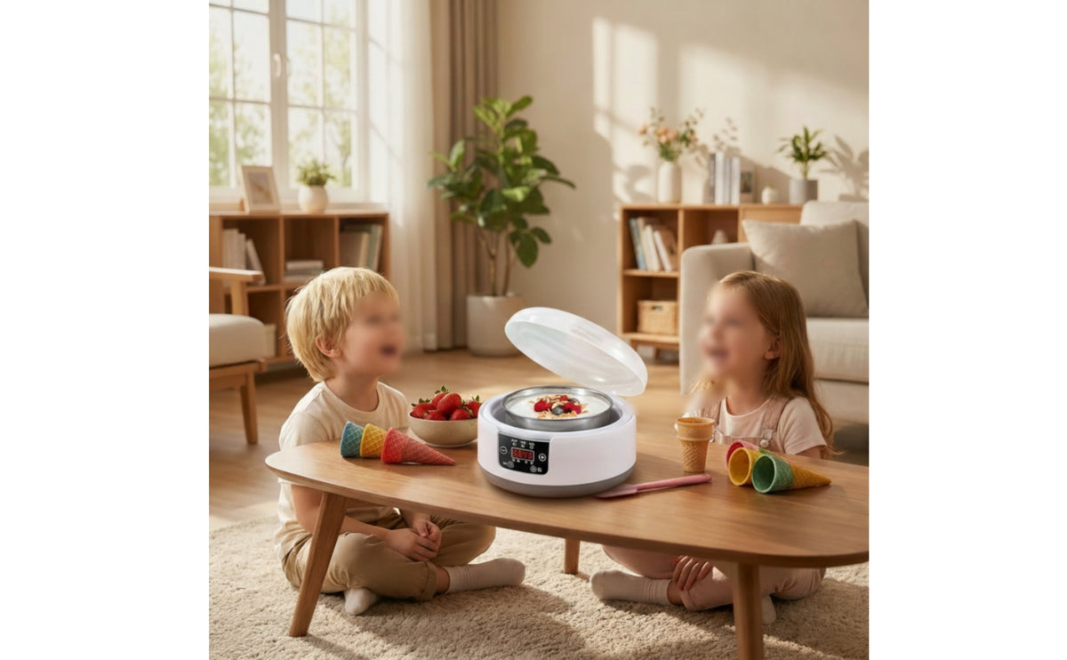 Digital Yogurt Maker with Stainless Steel Pot Electric Automatic Yogurt Maker Compact Fermentation Machine Adjustable for Home