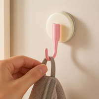4 Pack Waterproof Suction Hooks, No Drill Heavy Duty Hooks, Removable Round Suction Cup Hooks for Bathroom, Kitchen, Glass