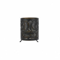 Wrought Iron Cutout Pattern Table Lamp Modern Minimalist Hollow Metal Candle Lamp Nordic Design for Bedroom