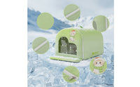 Pet Cooling House Portable Pet House with Curtain Cooling Den Ventilated Shelter Safe for Cats, Indoor, Floor