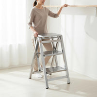 V-Shaped Ladder Ladder with Handrail Foldable Handrail Step Ladder Space Saving Folding Step Stool for Seniors, Garage, Kitchen, Library