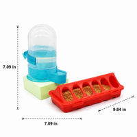 Cat Feeder and Waterer Set Automatic, Multi Pet Feeder for Quail, Anti Splash Food Trough Polymer Translucent Hue, Easy Assemble Feeder