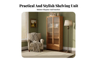 Multitier Shelves Floor-Standing bookshelf with Doors Large Capacity Tall bookshelf with Cabinet Doors Display Shelf for Students, Book Lovers, Homeowners, Study Room, Home Office, Bedroom