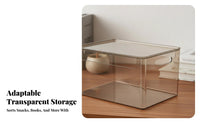 Clear container with Handles Transparent Design Storage Box Large Capacity for Parents