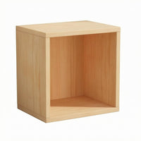 Pre-Drilled Unfinished Wood Cubby Box Flat Panels Unfinished Wood Box Light Natural Color Rectangular Wood Cubby