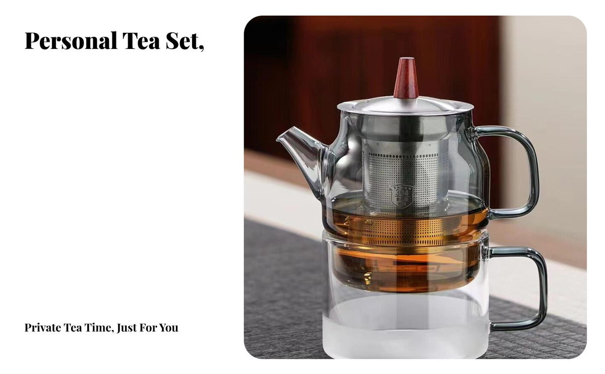 Glass Teapot with Infuser and Cup Heat Resistant Borosilicate Glass Tea Set