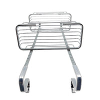 METALIQUE 201 Stainless Steel Double-Layer Bathroom Organizer Shelf, Square Wire Basket, Chrome