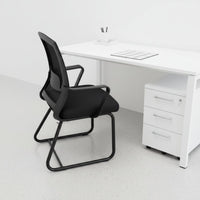 High Density Cushion Ergonomic Computer Chair Fixed Armrests Mesh Back Office Chair for Students