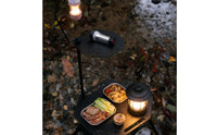 Height-Adjustable Octagonal Table with Lamp Stand Aluminum Camping Table with Lantern Pole Collapsible Long-Lasting for Backpackers