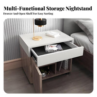 Minimalist Design Nightstand with Drawers Nordic Aesthetic Single-Drawer End Table Modern aesthetic Household Furniture space-saving Size for Apartment Dwellers, Students, Homeowners, Bedroom, Bedside, Dorm Room, Office