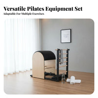 Strengthens Core Muscles Pilates Stability Chair Premium Wood & Steel Construction Wooden Pilates Equipment Set Balance Training Luxury Reformer Table Professional Grade for Fitness Enthusiasts, Home Users, Adults, Commercial Gym